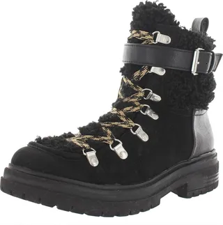 Gretchen Womens Faux Leather Combat Boots