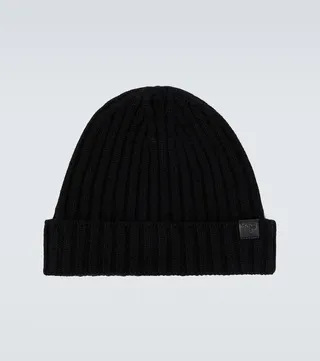 Ribbed-knit cashmere beanie