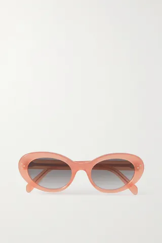 CELINE Eyewear - Oval-frame Acetate Sunglasses - Orange