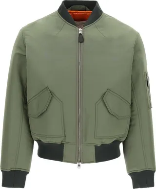 Alexander McQueen Logo Printed Zipped Bomber Jacket