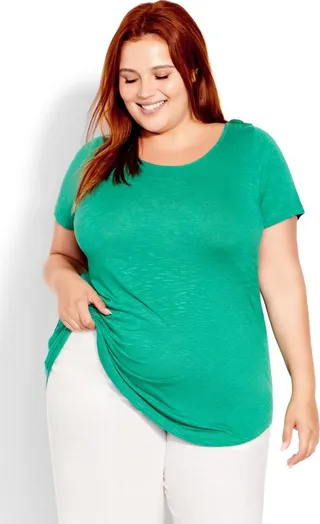 EVANS | Women's Plus Size Slub Tee - jade - 18W