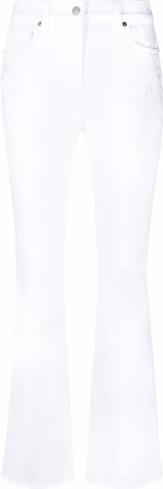 Floral-Embroidery Detailed Jeans