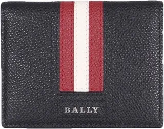 Bally Talder Iconic Striped Logo Plaque Cardholder