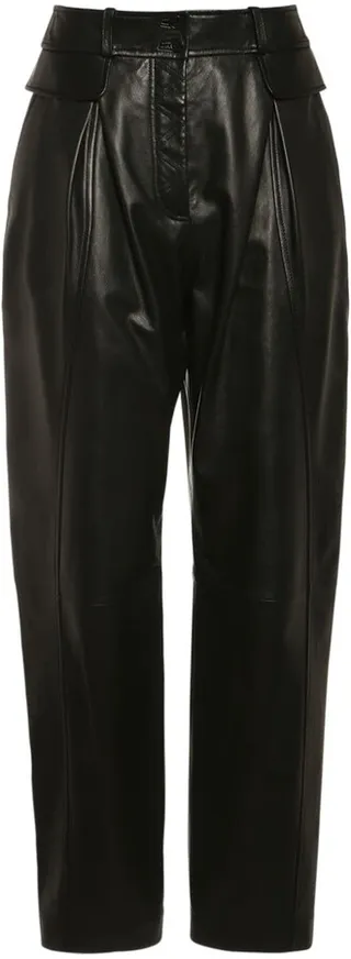 Leather balloon pants