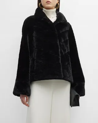 Chevron Lamb Shearling Jacket
