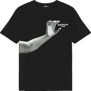 BALMAIN Statue Printed T-Shirt in Black