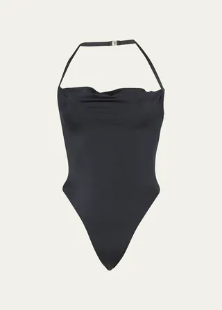 Cowl Halter Jersey Bodysuit