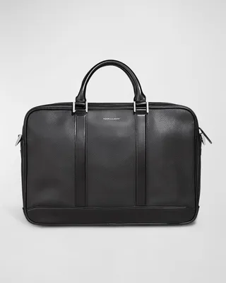 Men's Leather Briefcase with Padded Laptop Pocket