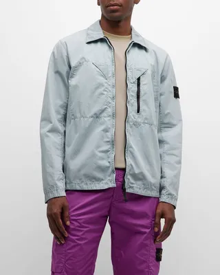 Men's Brushed Cotton Canvas Zip Overshirt