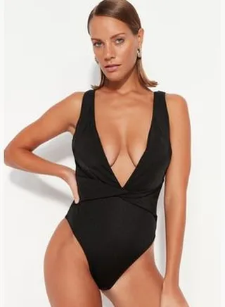 Black Deep-Chocolate High Leg Swimwear TBESS23MA00364