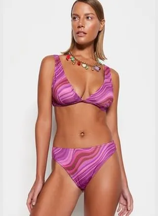 Abstract Patterned Bikini Bottoms with Regular Leg TBESS23BA00025