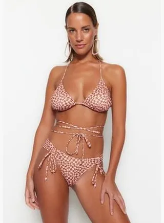 Geometric Pattern Tunnel Bikini Bottoms, Regular Leg TBESS23BA00123
