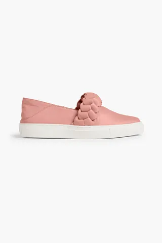 Burke braided leather slip-on sneakers