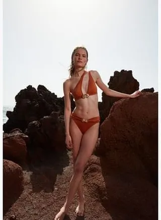 Cinnamon One-Shoulder Accessorized Bikini Top TBESS23BU00227