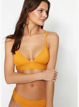 Mustard Triangle Textured Bikini Top TBESS21BU0085