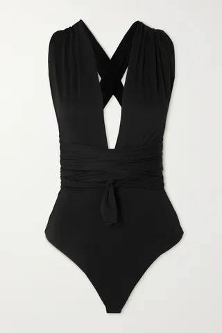 Marika Vera - Alice Convertible Stretch-bamboo Bodysuit - Black