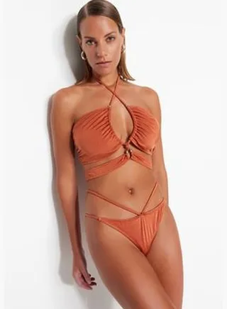 Tile Strapless Piping High Leg Bikini Set TBESS23BT00075