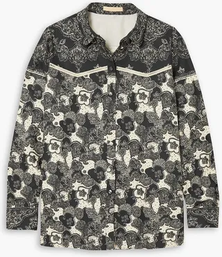 Tersia printed linen and cotton-blend shirt