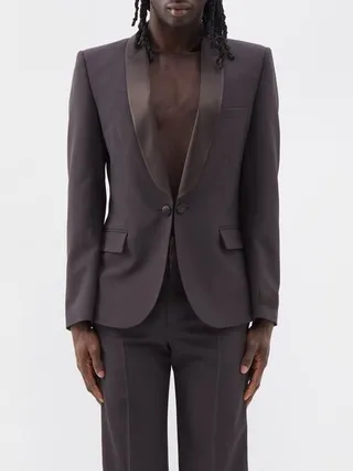 Shawl-collar Wool Tuxedo Jacket
