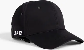 Embroidered cotton-twill baseball cap