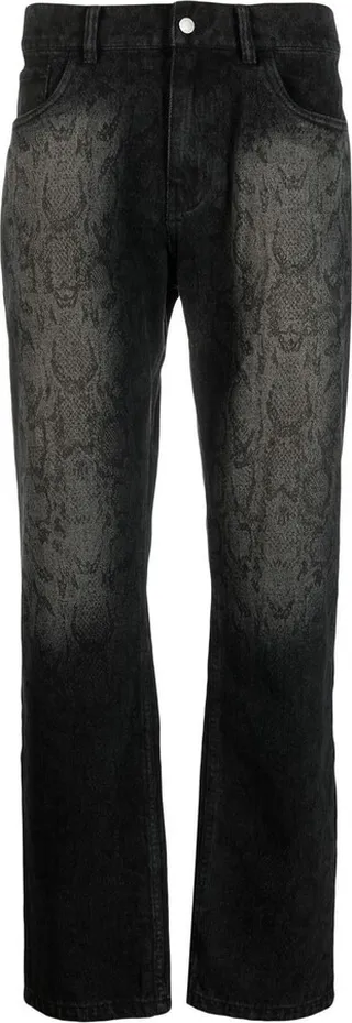 Friction straight-leg trousers