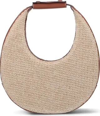 Staud Moon Logo Debossed Braided Tote Bag