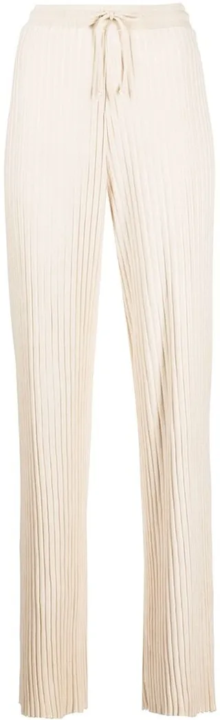 Ribbed Terry-Cloth Track Trousers