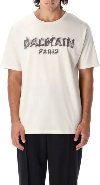 Balmain Logo Printed Crewneck T-Shirt