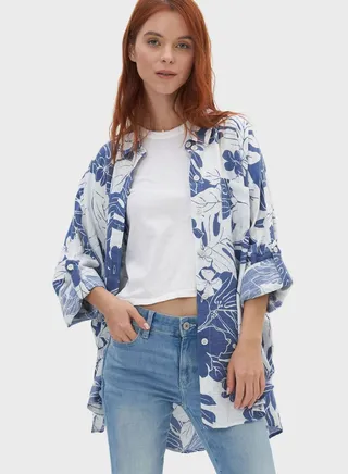 Printed Button Down Shirt