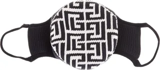 Black And Ivory Monogram Face Mask