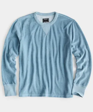 Terry Crewneck in Oil Blue