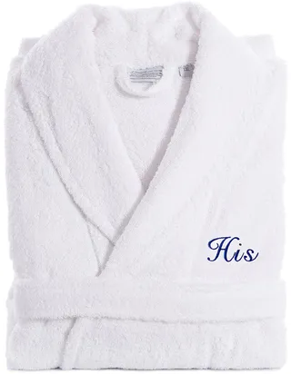 Linum Home Textiles Embroidered His Terry Bathrobe