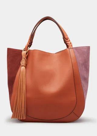 Albers Colorblock Mix-Leather Tote Bag