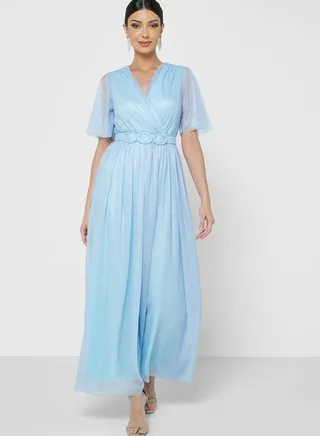 Drapped Detail A-Line Dress