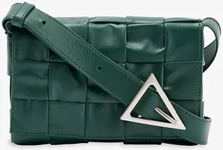 Raintree Silver Cassette Mini Intrecciato Leather Cross-body bag