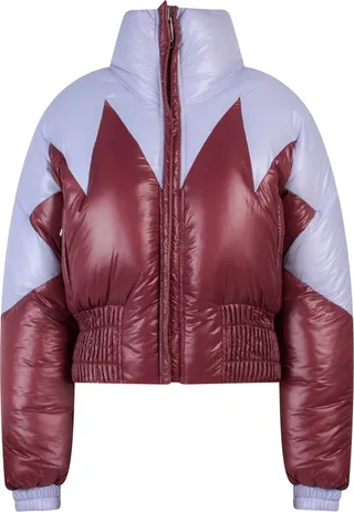 Padded jacket with multicolor inserts