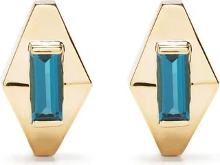 9kt yellow gold Deco Rombo Maxi topaz earrings