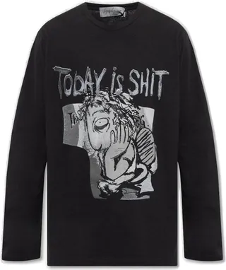 Yohji Yamamoto Pigment Long-Sleeved Crewneck T-Shirt