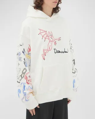 Men's Sleever Sketch-Print Hoodie