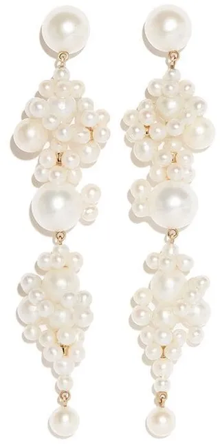 14kt yellow gold Grand Bisou pearl drop earrings