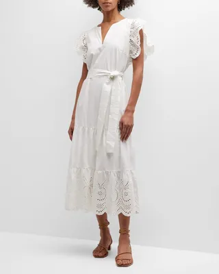 Gia Eyelet-Embroidered Midi Dress