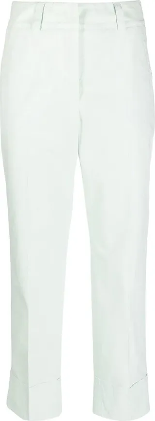 Straight-Leg Cropped Trousers