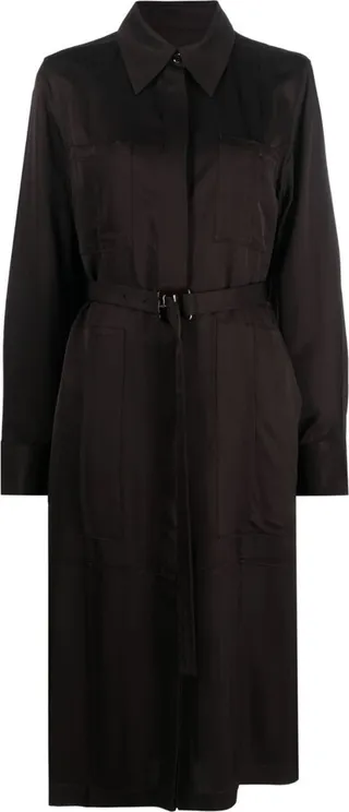 Single-Breasted Belted-Waist Coat