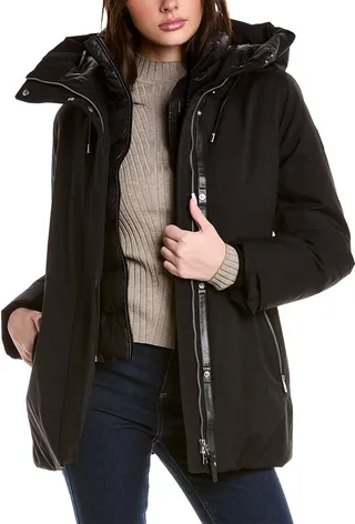 Mackage Jeni Leather-Trim Down Parka
