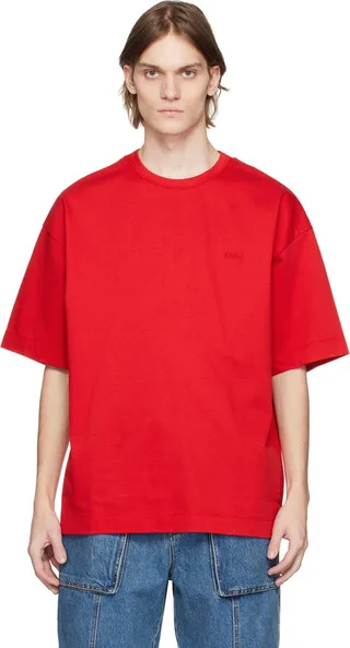Juun.J Red Embroidered T-Shirt