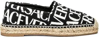 VERSACE Logo Espadrilles in Black