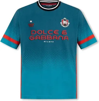 Dolce & Gabbana Logo-Printed Crewneck Football T-Shirt