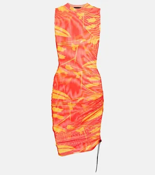 Heatwave printed mesh minidress