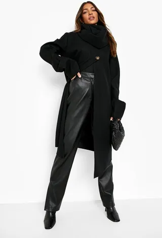 Snood Wool Look Coat
