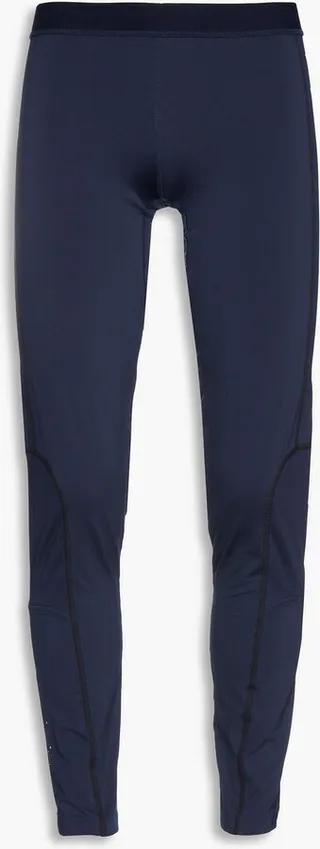 Mesh-paneled logo-print stretch-jersey tights